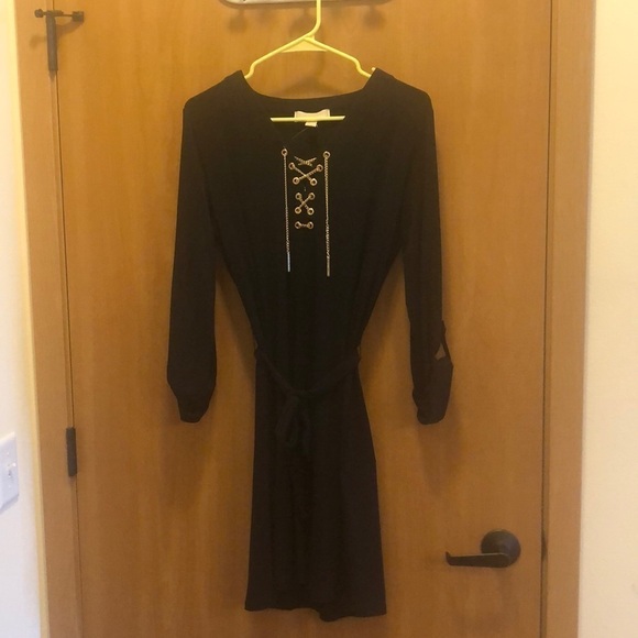 Michael Kors black long sleeve dress with gold chain - Picture 11 of 11